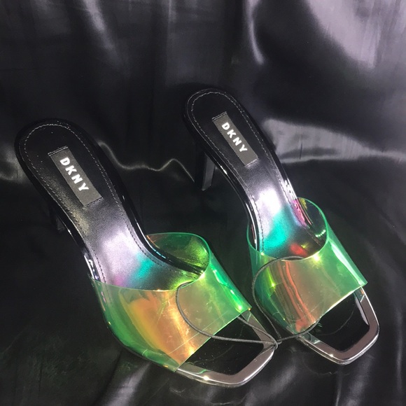 DKNY women’s iridescent square open toe pump heel - Picture 2 of 4